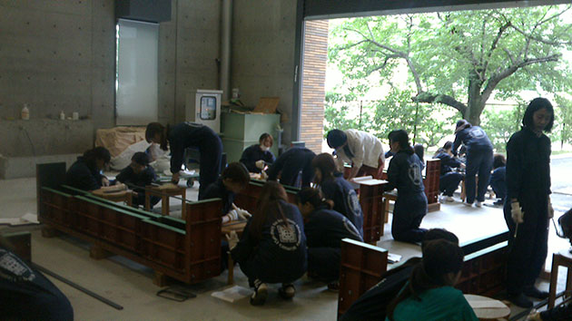 建築学科3年生 建築材料実験