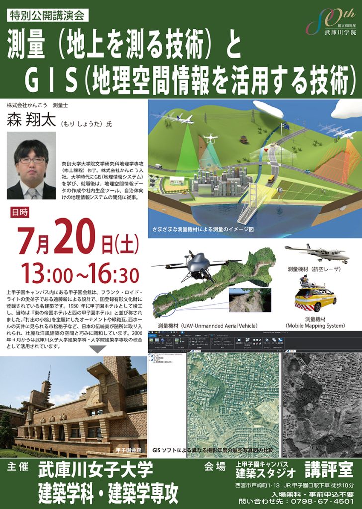 測量 地上を測る技術 とｇｉｓ 地理空間情報を活用する技術 武庫川女子大学 建築学部 建築学科 大学院 建築学研究科 建築学専攻